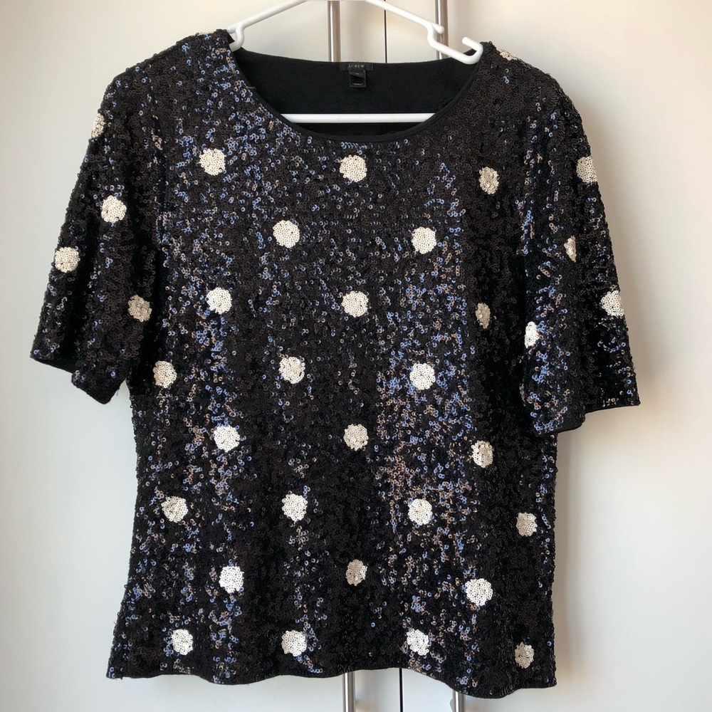 J. Crew sequin polka dot shirt!